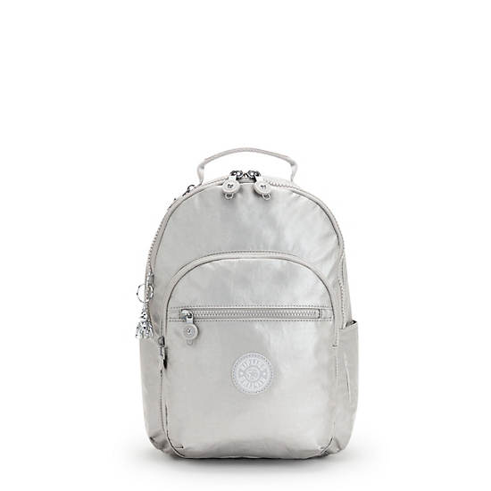 Kipling Seoul Small Metallic Tablet Rugzak Zilver | België 1353VR